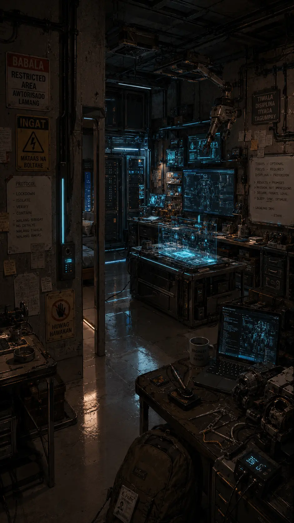 A hidden robotics laboratory workshop